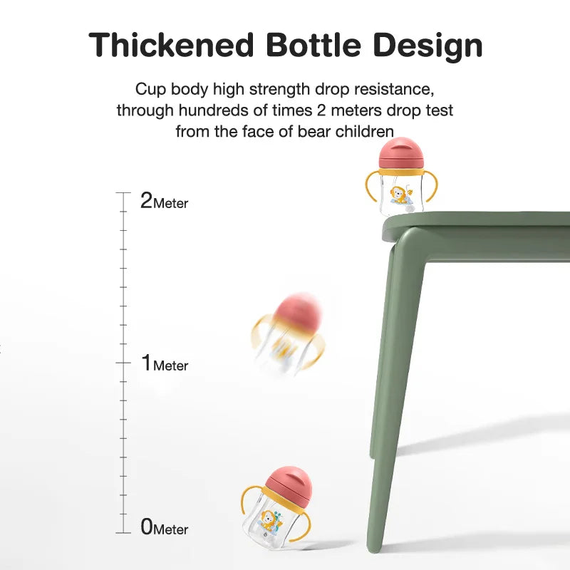 MAMIJOY Baby Water Bottle With Straw＆Handle Dust cover For Kids 160ml Leakproof Baby Feeding Children's Water Cup  BPA Free BY02