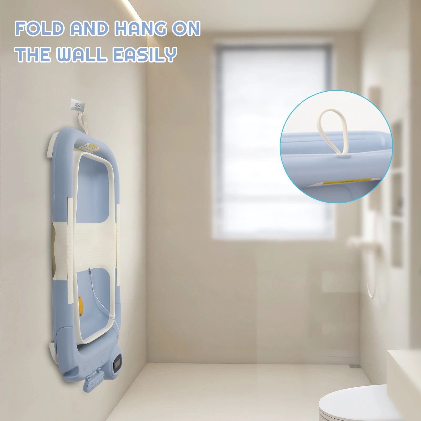 OWJHE Real-time Temperature Silicone Baby Take A Bath Bathtub Non-Slip Foot Bath Bucket Folding Bathroom With Temperature Sensin