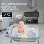 OWJHE Real-time Temperature Silicone Baby Take A Bath Bathtub Non-Slip Foot Bath Bucket Folding Bathroom With Temperature Sensin