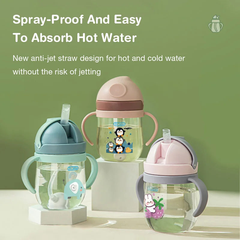 MAMIJOY 250ML Baby Learning Drinking Cup With Gravity Ball＆Handle＆Scale Leak-proofHeat Resistance Baby Water Cup BPA FREE BY01