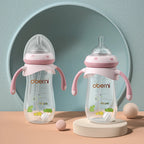 Oberni Halloween baby milk bottle silicone nipple breast-like feeding bottle Anti Colic with straw handle bottles for babies