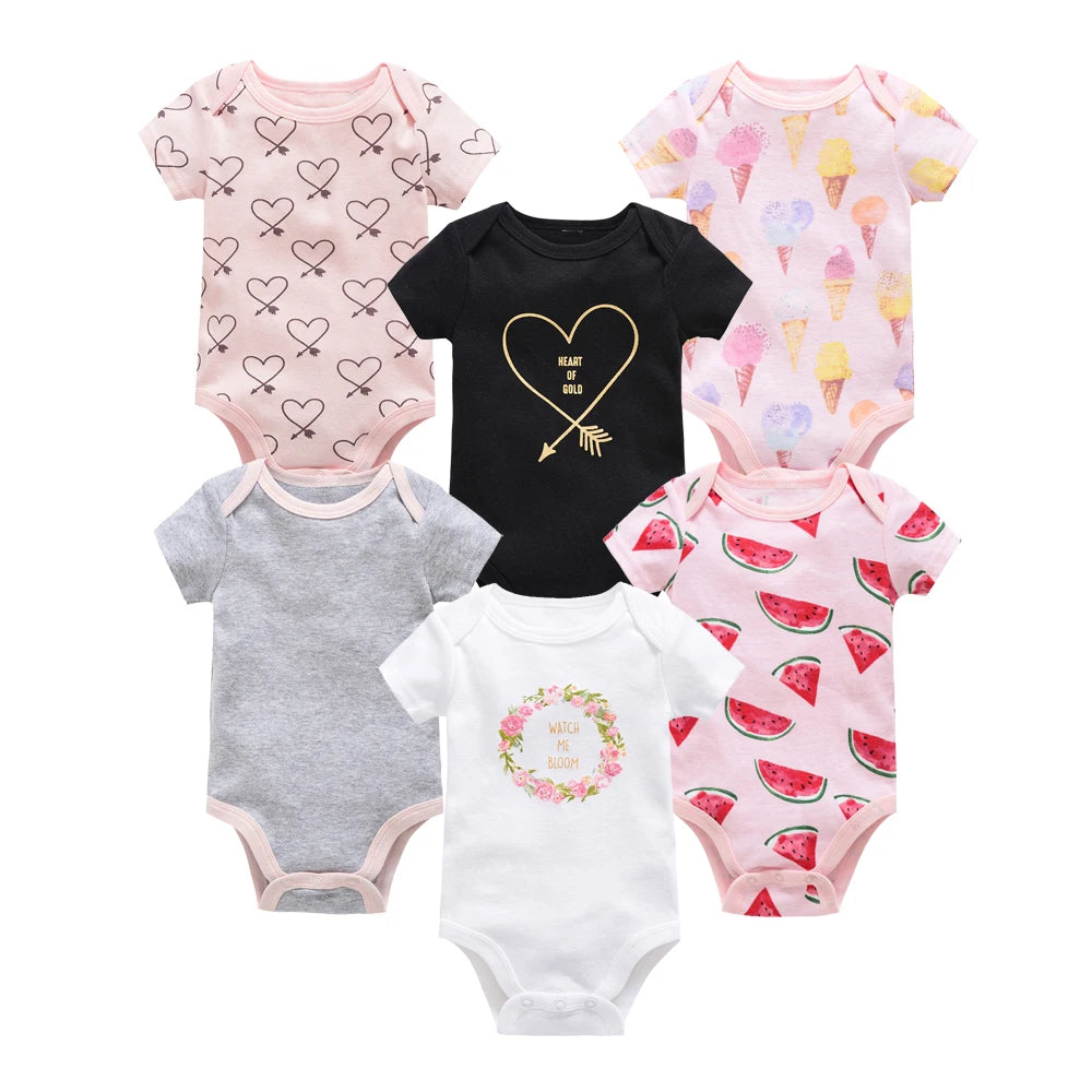 Lot de 3/6 Bodies Bébé Garçon – Coton Doux Manches Courtes