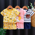 Ensemble Bébé Fille & Garçon Été – T-Shirt Coton & Short Cartoon