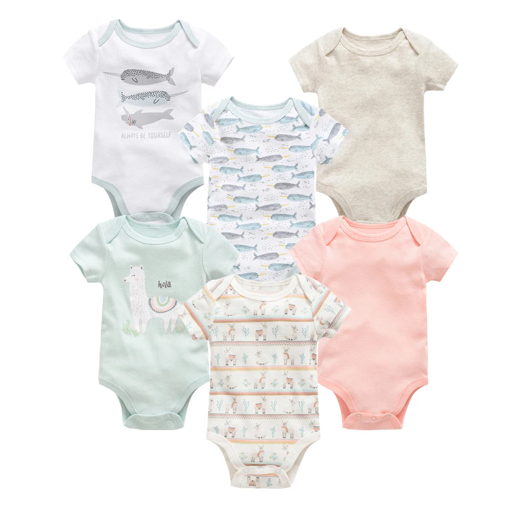 Lot de 3/6 Bodies Bébé Garçon – Coton Doux Manches Courtes