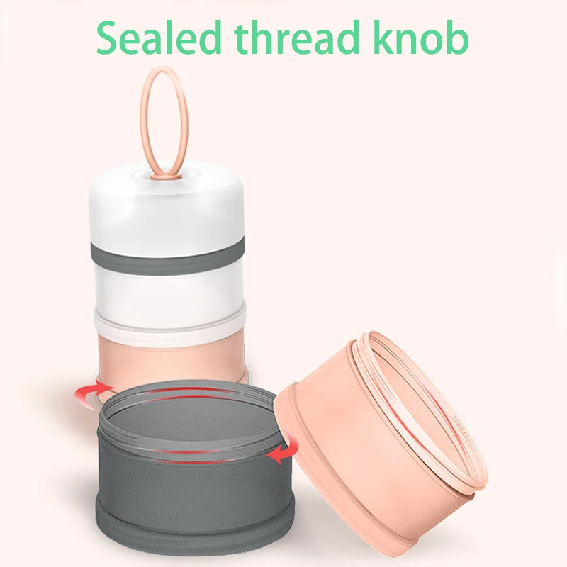 4 Layers Baby Container PP Milk Powder Box Infant Portable Food Storage Candy Sealing Essential Grains Toddle Feeding Dispenser