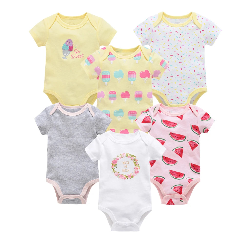 Lot de 3/6 Bodies Bébé Garçon – Coton Doux Manches Courtes