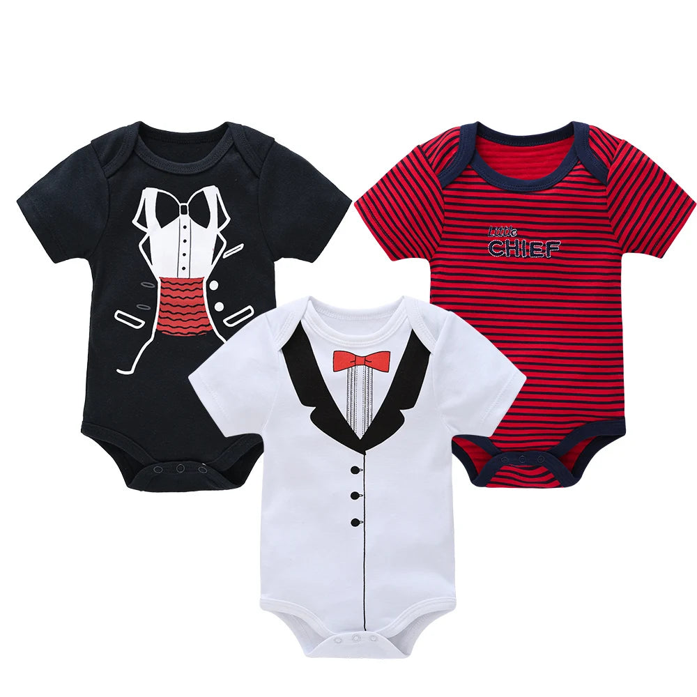 Lot de 3/6 Bodies Bébé Garçon – Coton Doux Manches Courtes