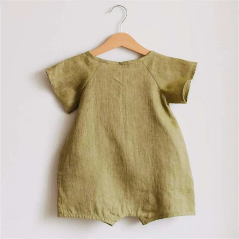 Barboteuse Bébé Coton Lin – Body Été pour Fille & Garçon
