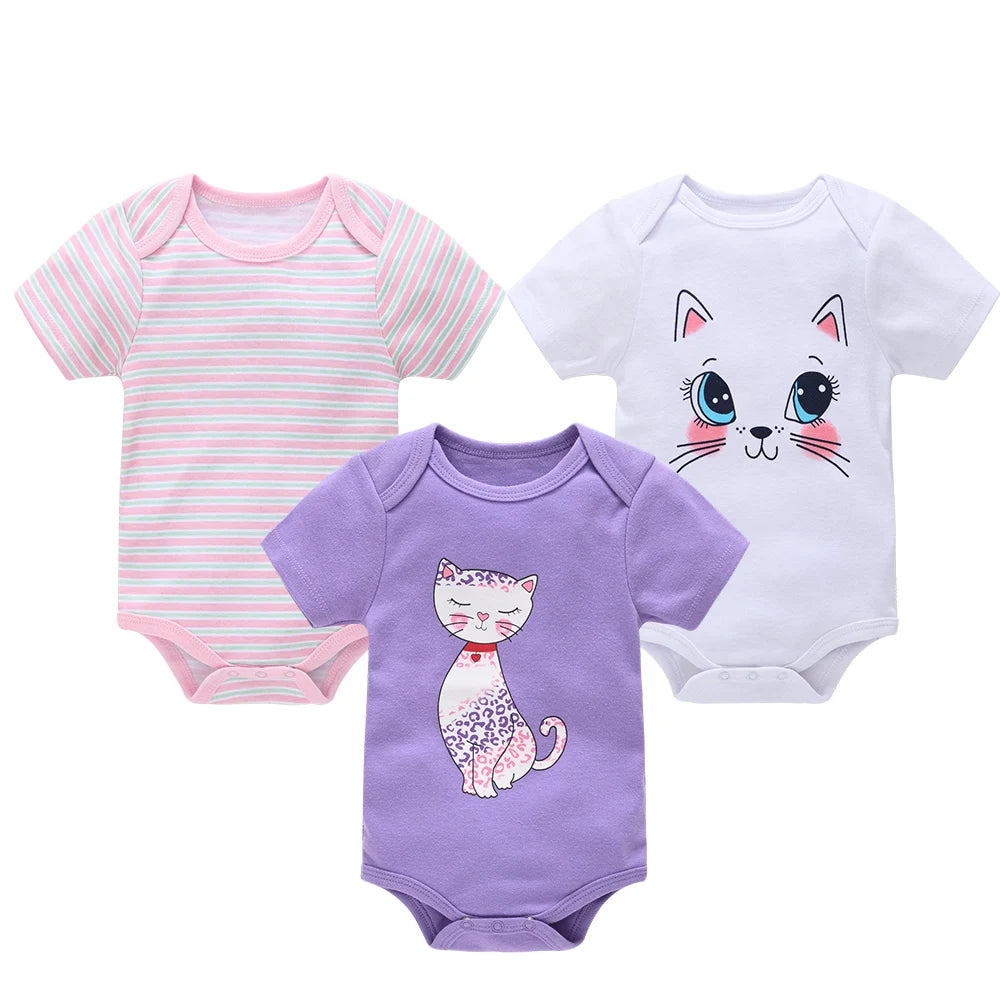 Lot de 3/6 Bodies Bébé Garçon – Coton Doux Manches Courtes