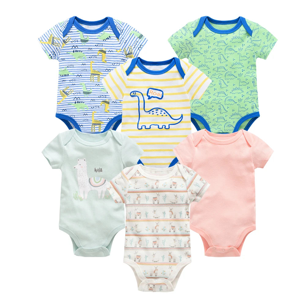 Lot de 3/6 Bodies Bébé Garçon – Coton Doux Manches Courtes