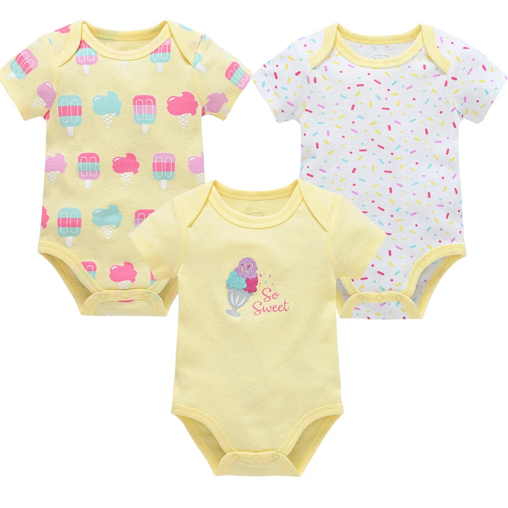 Lot de 3/6 Bodies Bébé Garçon – Coton Doux Manches Courtes