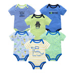 Lot de 3/6 Bodies Bébé Garçon – Coton Doux Manches Courtes