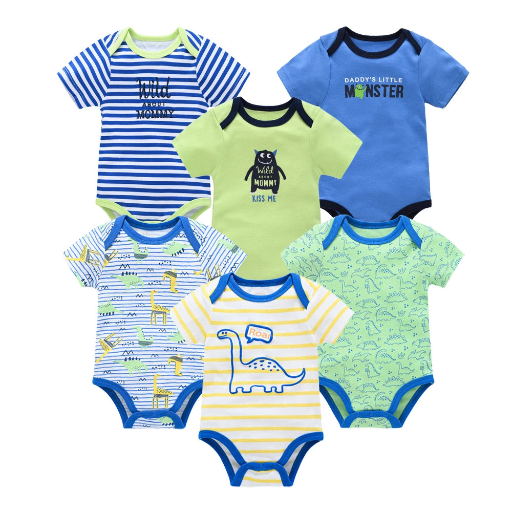 Lot de 3/6 Bodies Bébé Garçon – Coton Doux Manches Courtes