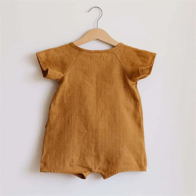 Barboteuse Bébé Coton Lin – Body Été pour Fille & Garçon