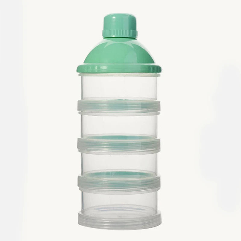 4 Layer Portable Grid Formula Milk Powder Dispenser Baby Accessories Plastic Cereal Food Container Infant Feeding Storage Box
