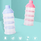 2PCS Portable Milk Powder Formula Dispenser Food Container Storage Feeding Box for Baby Kids Toddler Four Grids with Spoon