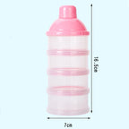 2PCS Portable Milk Powder Formula Dispenser Food Container Storage Feeding Box for Baby Kids Toddler Four Grids with Spoon