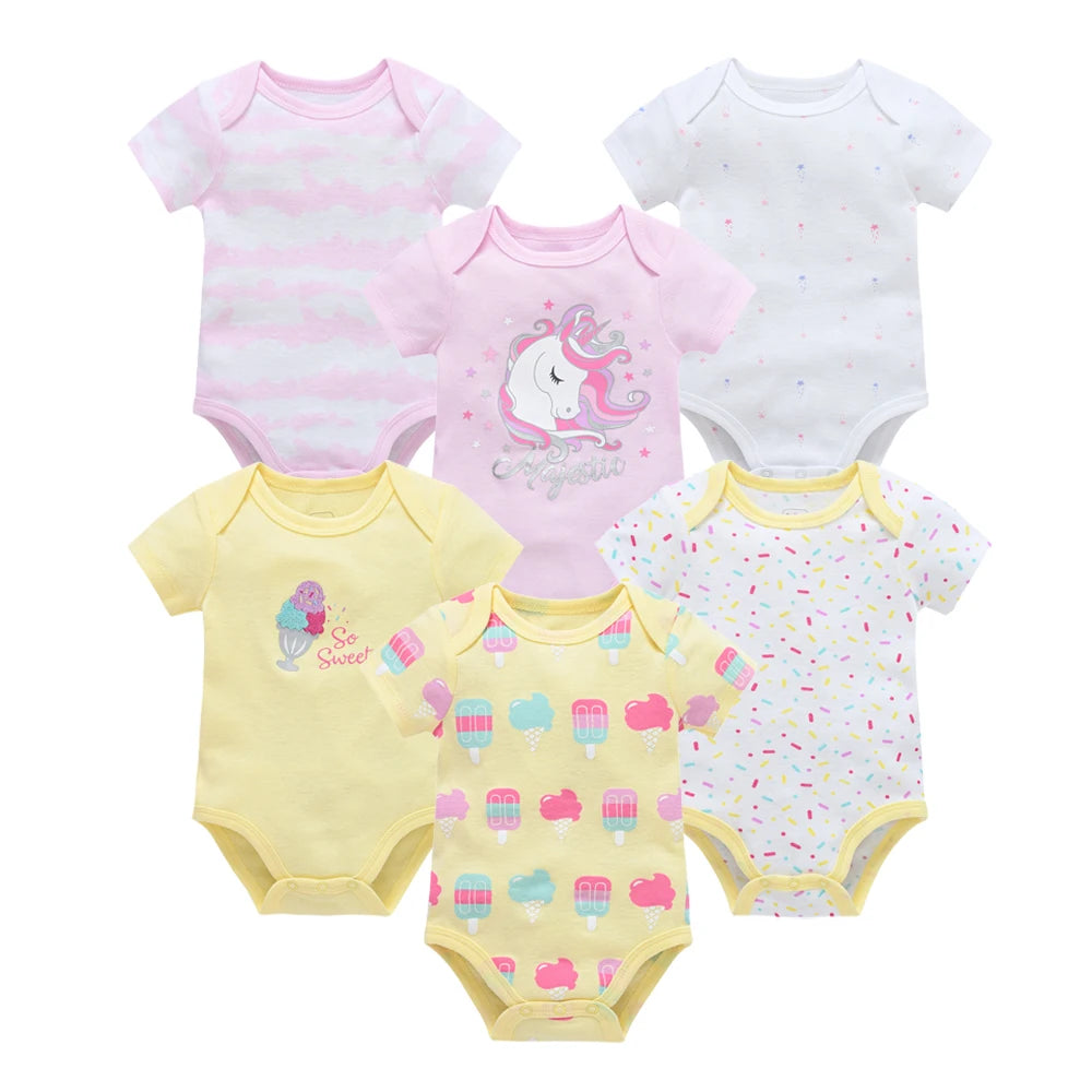 Lot de 3/6 Bodies Bébé Garçon – Coton Doux Manches Courtes