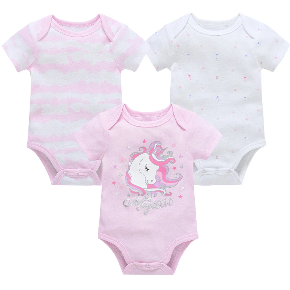 Lot de 3/6 Bodies Bébé Garçon – Coton Doux Manches Courtes