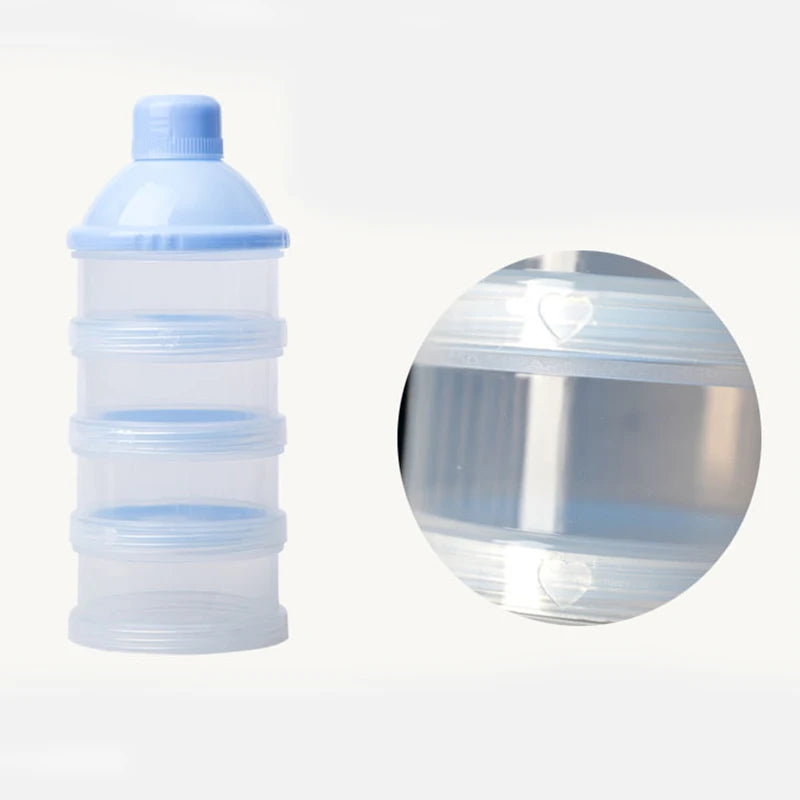 4 Layer Portable Grid Formula Milk Powder Dispenser Baby Accessories Plastic Cereal Food Container Infant Feeding Storage Box