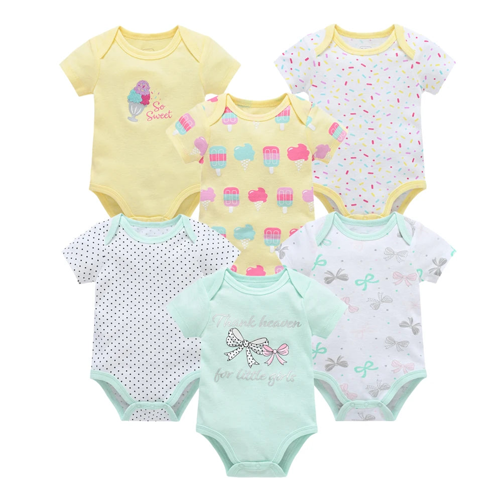 Lot de 3/6 Bodies Bébé Garçon – Coton Doux Manches Courtes