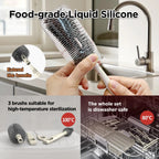 Travel Bottle Brush Set, Auto-Open Rack & Vertical Brushs Drying Slots, 3 Brushes, Foldable Drying Rack, Travel Baby Essentials