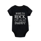 Born To Rock Newborn Baby Short Sleeve Cotton Baby Bodysuit Cute Baby Boy Clothes Jumpsuit Infant Outfit Baby Body Rock Onesie