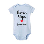 Body Bébé "Maman Papa Je Vous Aime" – Barboteuse à Message