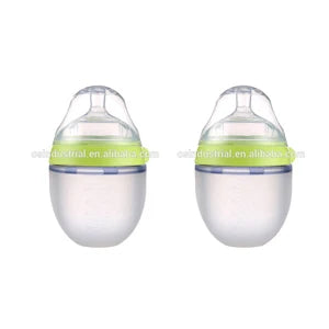 Baby Bottles 2 Pack BPA free Feeding bottle children kids Silicone Baby Bottle Green/Pink 5 oz and 8 oz