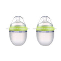 Baby Bottles 2 Pack BPA free Feeding bottle children kids Silicone Baby Bottle Green/Pink 5 oz and 8 oz