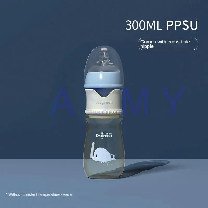 Dr.Green  Newborn Baby Bottle  PPSU 150ml-300ml Wide Mouth Bottle Sealed isolation Fast milk filling Removable/Washable Bottles