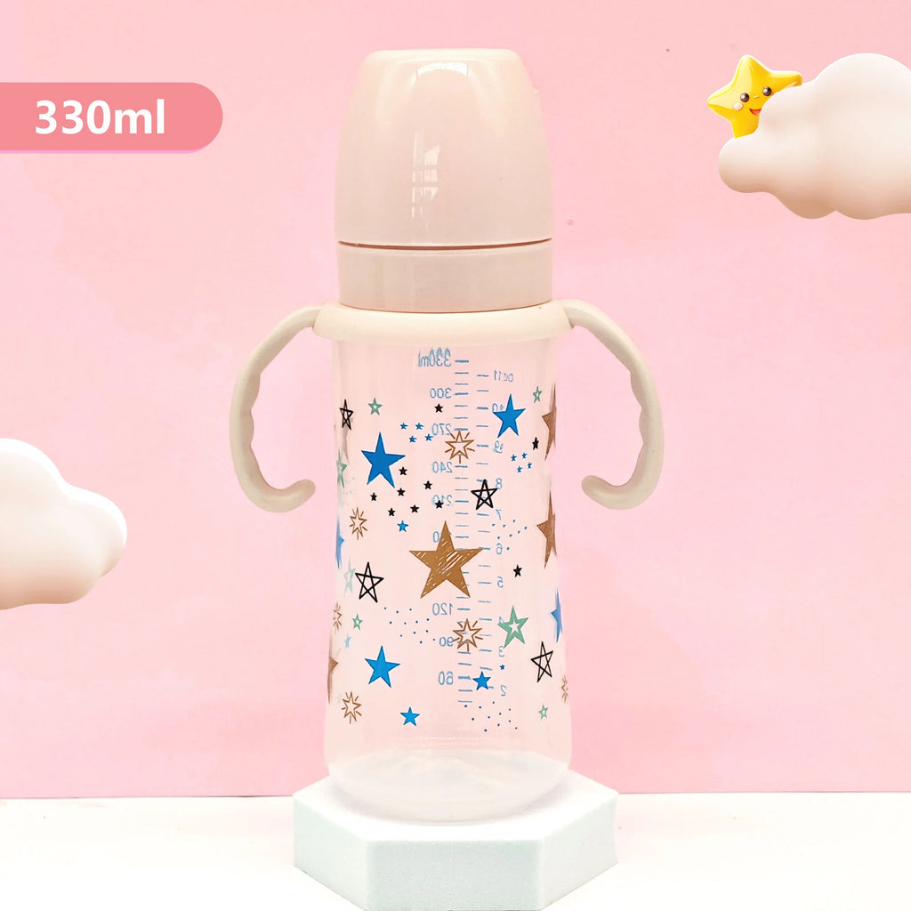 330ml baby bottle with handle, easy to clean, feeding accessory for children, suitable for various occasions