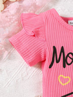 Ensemble Bébé Fille 2 Pièces – Body "Mom's Girl" & Jupe en Jean