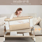 3-in-1 Baby Cot, Baby Bed, Baby Rocker, Baby Travel Bed with Mattress, Bassinet with 6 Height, Cradle Function, Breathable Mesh