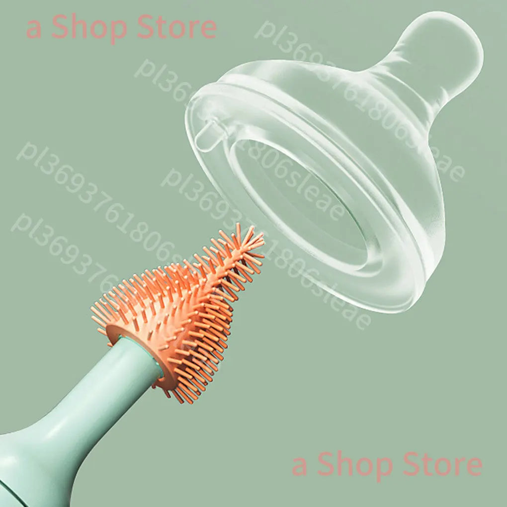 Portable 360 Silicone Bottle Washer Brush Travel Cleaner Set Electric Baby Bottle Cleaning Brush