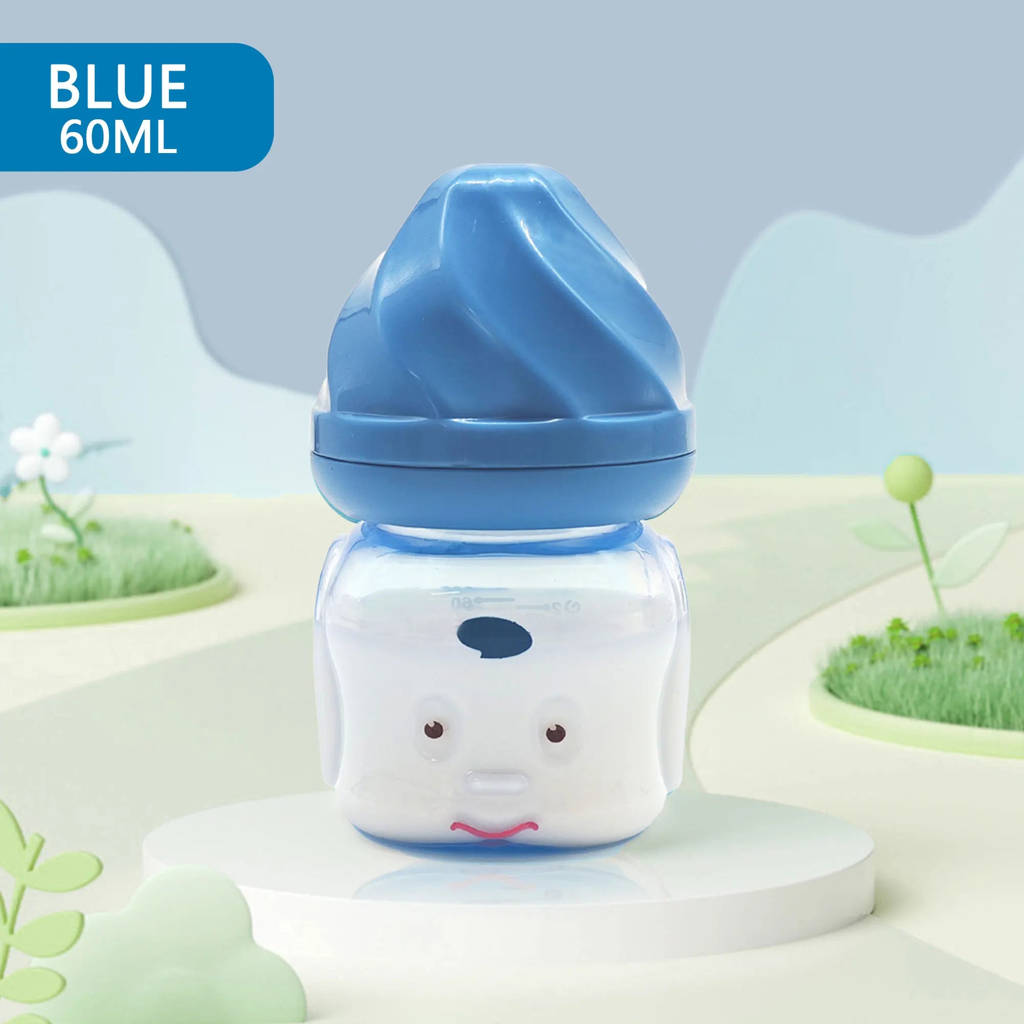 60ml wide diameter baby PP bottle, Cartoon bear shape newborn mini bottle, BPA-free, anti-drop and anti-drop, holiday gift