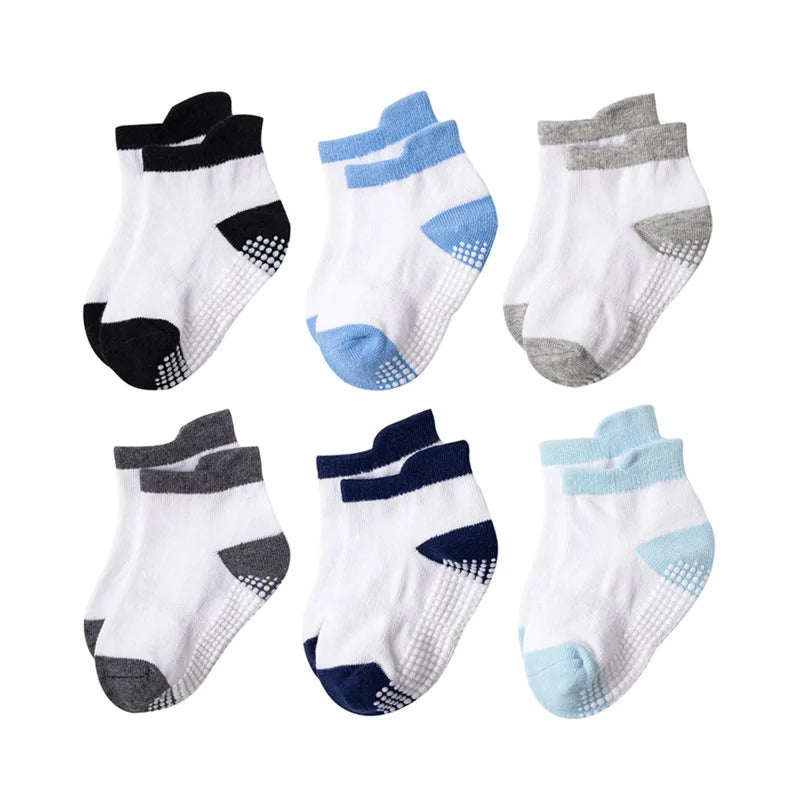 Lot 6 Chaussettes Bébé – Anti-glisse