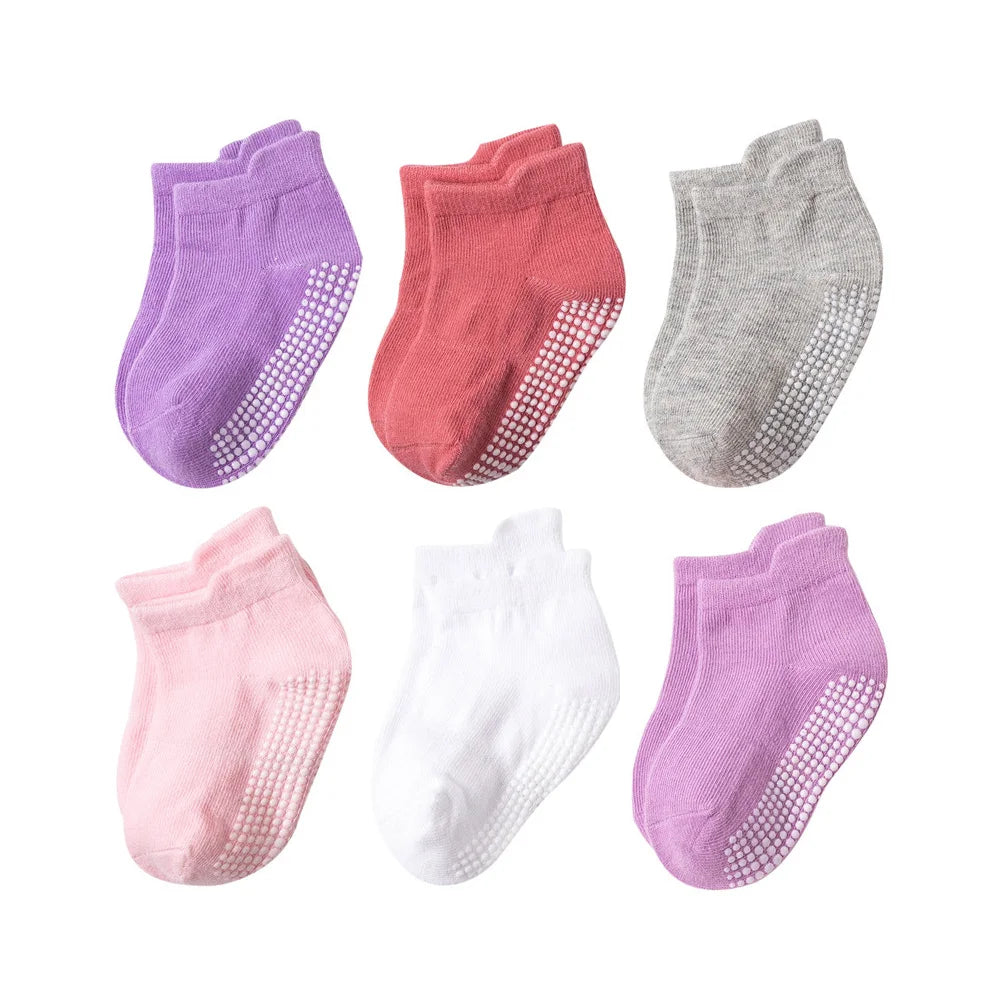 Lot 6 Chaussettes Bébé – Anti-glisse