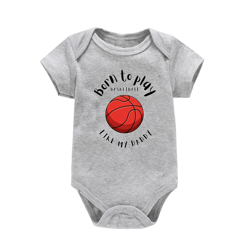 Body Bébé Basketball – Barboteuse Été Manches Courtes pour Nouveau-Né