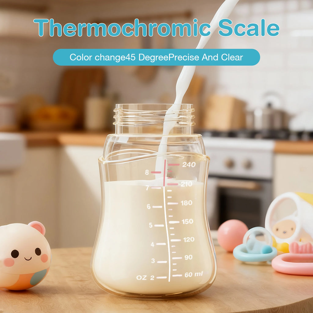 MAMIJOY 160/240/300ml Baby Dot Anti-Colic＆Anti-Bloating PPSU Milk Bottle Kids Drinking Bottle＆Temperature Display Function PS73
