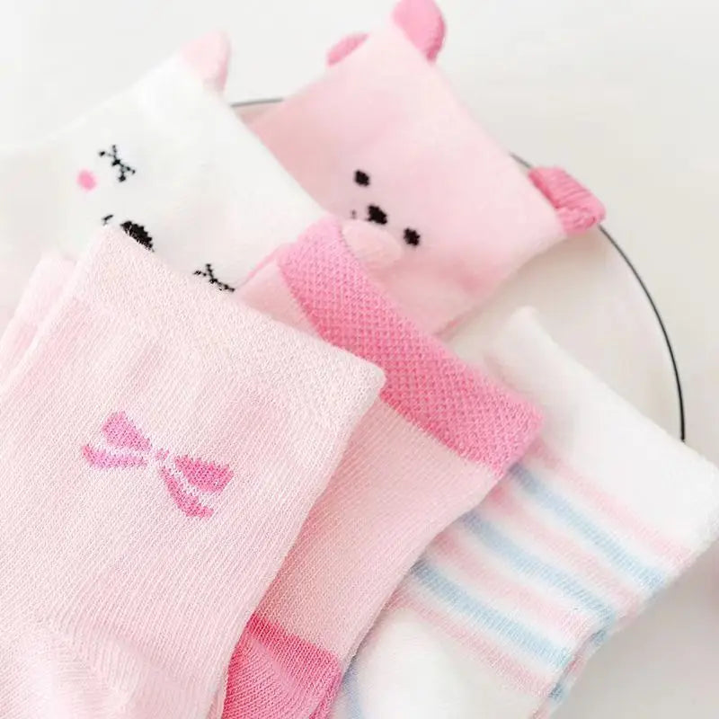 Lot 5 Chaussettes Bébé – Chat Mignon