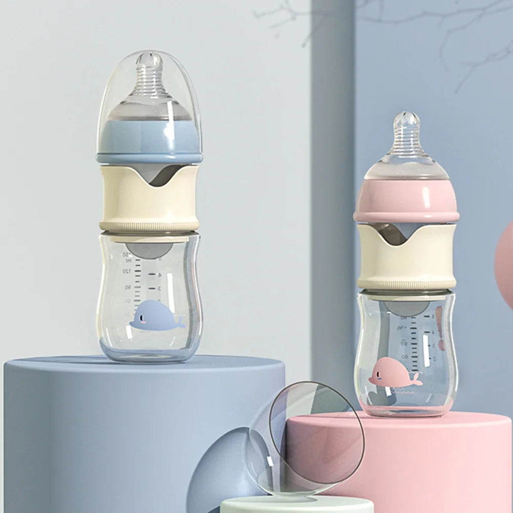 Wide Nursing Bottle Glass PP Material Portable Detachable Easy Clean Infant Feeder for Travel Outdoor Use Baby Feeding