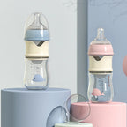 Wide Nursing Bottle Glass PP Material Portable Detachable Easy Clean Infant Feeder for Travel Outdoor Use Baby Feeding