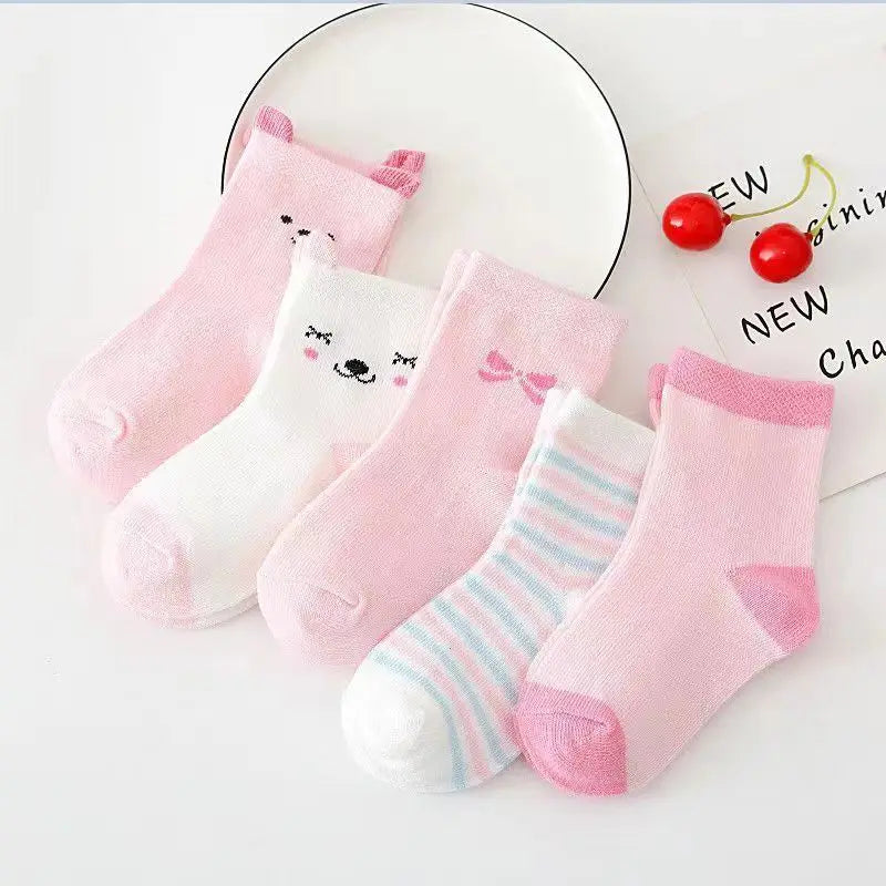 Lot 5 Chaussettes Bébé – Chat Mignon