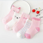 Lot 5 Chaussettes Bébé – Chat Mignon