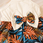 Ensemble Bébé Fille 2 Pièces – Robe à Nœud & Chapeau d'Été