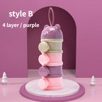 3/4 Layer Large Capacity Baby Milk Powder Box Portable Toddle Food Individual Storage Box Multi Open Snack Container Seale Tank
