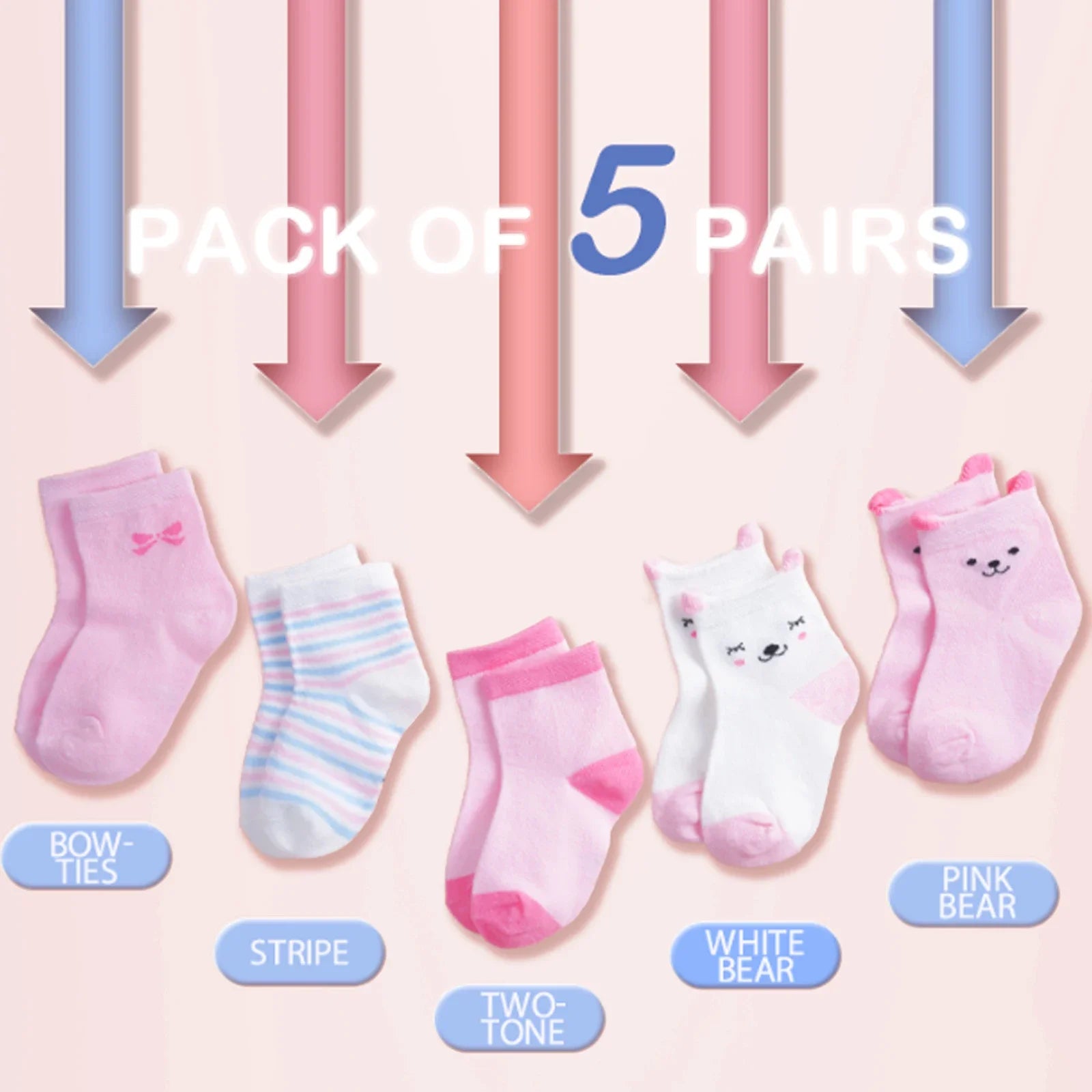 Lot 5 Chaussettes Bébé – Grip Hiver