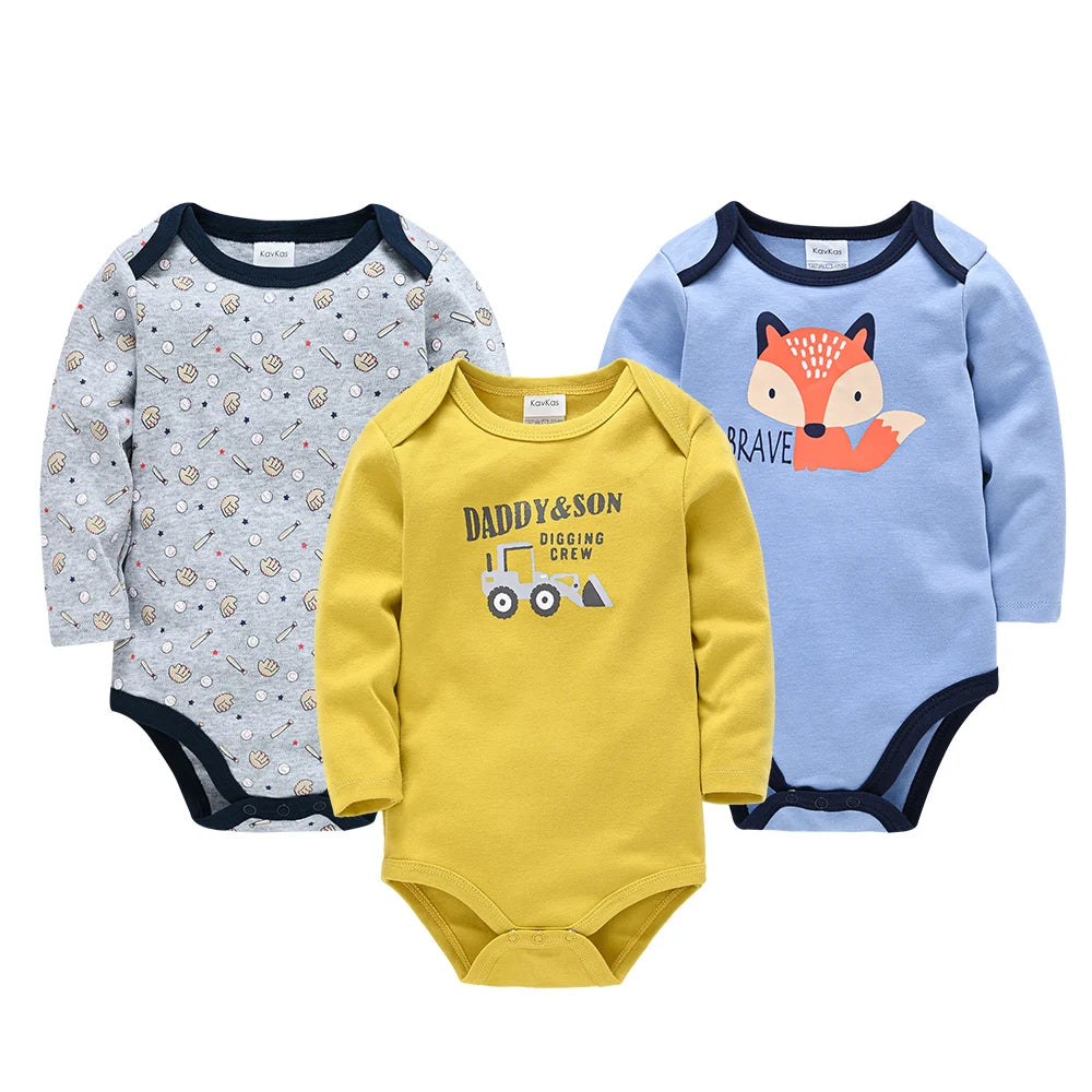 Body Bébé – 3/6 pcs Coton Manche Longue