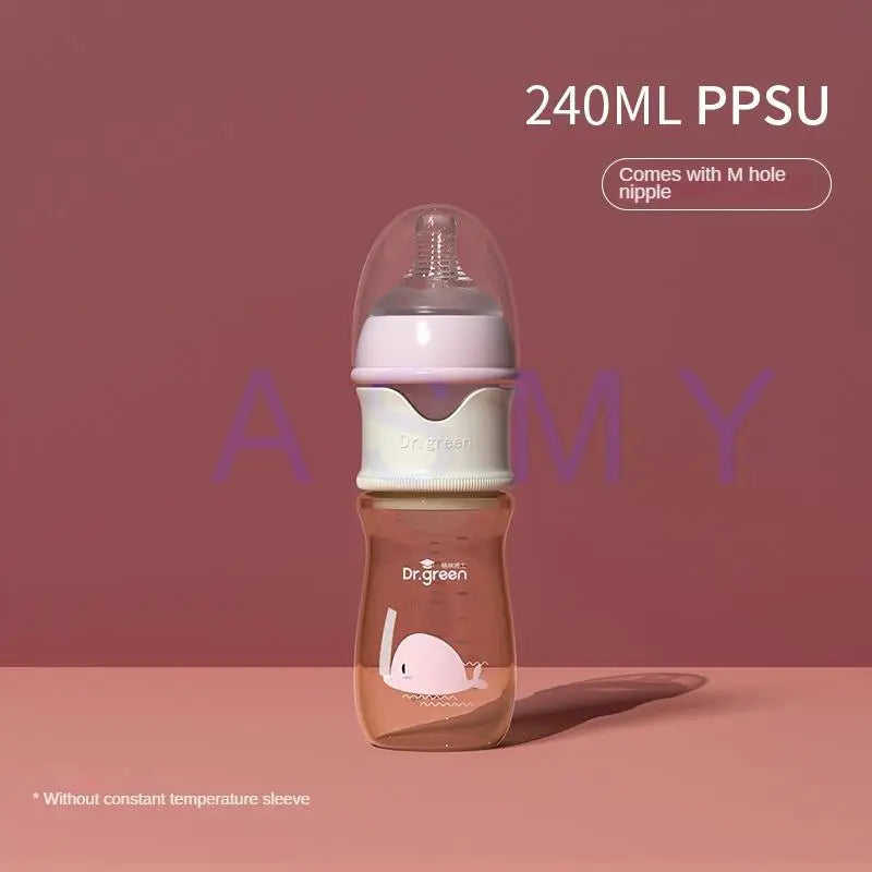 Dr.Green  Newborn Baby Bottle  PPSU 150ml-300ml Wide Mouth Bottle Sealed isolation Fast milk filling Removable/Washable Bottles